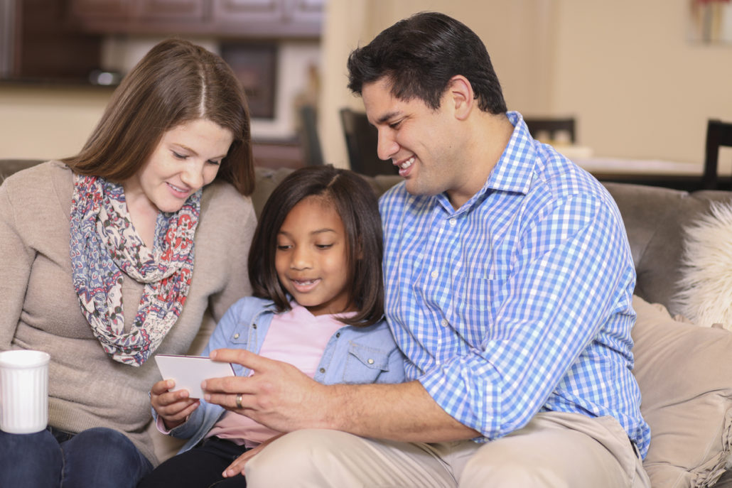 Parents bonding with foster child