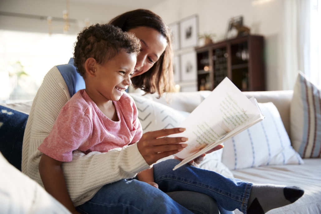 reading books with a foster mother